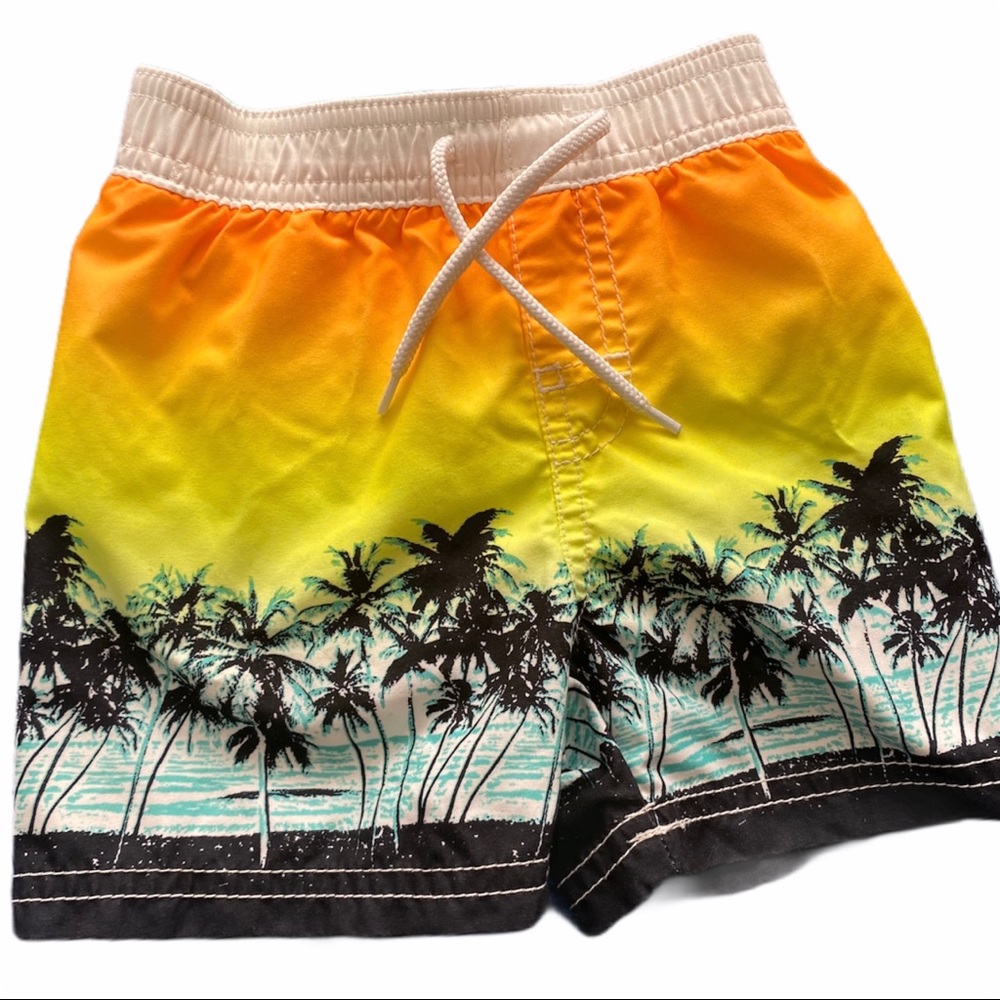Old Navy Toddler Swim Trunks Beach Scene